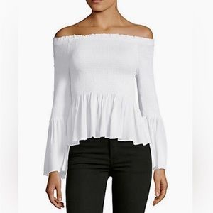 Design Lab White Off Shoulder Top Sz M- NEW